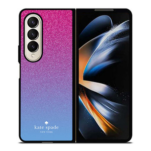 KATE SPADE NEW YORK PINK BLUE GLITTER Samsung Galaxy Z Fold 4 Case Cover