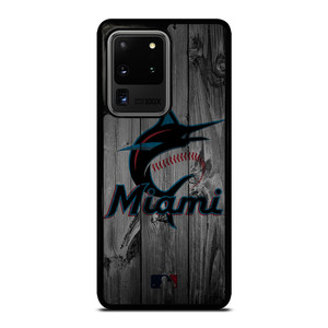 MIAMI MARLINS BASEBALL MLB WOOD LOGO Samsung Galaxy S20 Ultra Case Cover