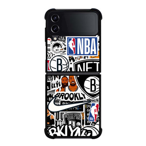 BROOKLYN NETS NBA STICKER BOMB Samsung Galaxy Z Flip 4 Case Cover