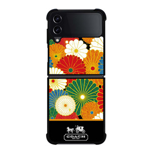 COACH NEW YORK COLORFUL FLORAL LOGO Samsung Galaxy Z Flip 4 Case Cover COACH NEW YORK COLORFUL FLORAL LOGO Samsung Galaxy Z Flip 4 Case Cover