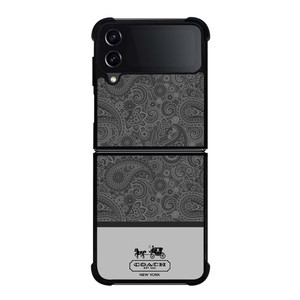 COACH NEW YORK GREY BATIK Samsung Galaxy Z Flip 4 Case Cover