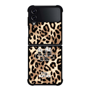 COACH NEW YORK PINK NATION LEPOARD Samsung Galaxy Z Flip 4 Case Cover