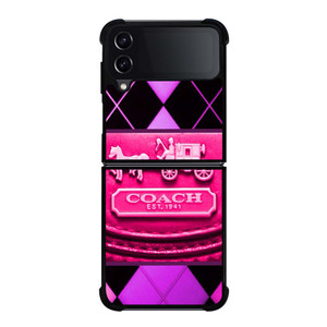 COACH NEW YORK PURPLE PINK LOGO Samsung Galaxy Z Flip 4 Case Cover COACH NEW YORK PURPLE PINK LOGO Samsung Galaxy Z Flip 4 Case Cover
