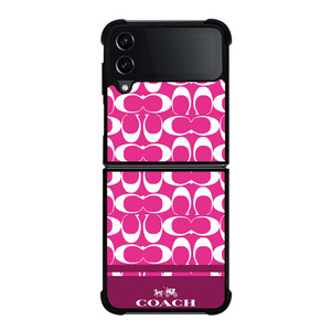 COACH PINK NEW YORK Samsung Galaxy Z Flip 4 Case Cover COACH PINK NEW YORK Samsung Galaxy Z Flip 4 Case Cover