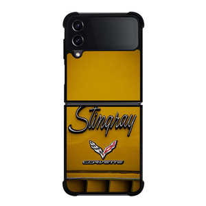CORVETTE STINGRAY LOGO YELLOW Samsung Galaxy Z Flip 4 Case Cover CORVETTE STINGRAY LOGO YELLOW Samsung Galaxy Z Flip 4 Case Cover