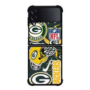 GREEN BAY PACKERS NFL STICKER BOMB Samsung Galaxy Z Flip 4 Case Cover