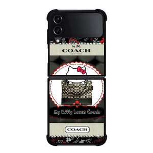 HELLO KITTY LOVES COACH Samsung Galaxy Z Flip 4 Case Cover HELLO KITTY LOVES COACH Samsung Galaxy Z Flip 4 Case Cover