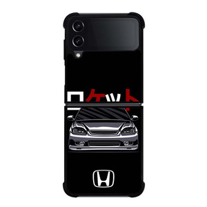 HONDA CIVIC RETRO DRAWING Samsung Galaxy Z Flip 4 Case Cover HONDA CIVIC RETRO DRAWING Samsung Galaxy Z Flip 4 Case Cover