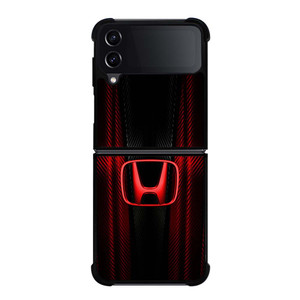HONDA LOGO RED CARBON Samsung Galaxy Z Flip 4 Case Cover HONDA LOGO RED CARBON Samsung Galaxy Z Flip 4 Case Cover