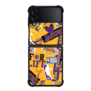 LA LOS ANGELES LAKERS STICKER BOMB Samsung Galaxy Z Flip 4 Case Cover LA LOS ANGELES LAKERS STICKER BOMB Samsung Galaxy Z Flip 4 Case Cover