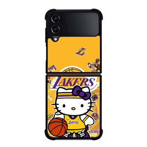 LAKERS HELLO KITTY Samsung Galaxy Z Flip 4 Case Cover LAKERS HELLO KITTY Samsung Galaxy Z Flip 4 Case Cover
