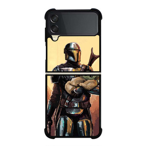 BABY YODA AND THE MANDALORIAN STAR WARS ART Samsung Galaxy Z Flip 3 Case Cover