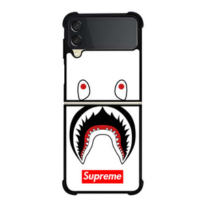 BAPE CAMO SHARK SUPREME WHITE Samsung Galaxy Z Flip 3 Case Cover BAPE CAMO SHARK SUPREME WHITE Samsung Galaxy Z Flip 3 Case Cover