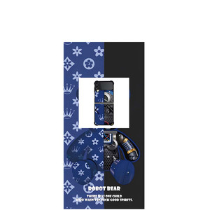 BEAR BRICK KAWS ROBOT BLUE Samsung Galaxy Z Flip 3 Case Cover BEAR BRICK KAWS ROBOT BLUE Samsung Galaxy Z Flip 3 Case Cover
