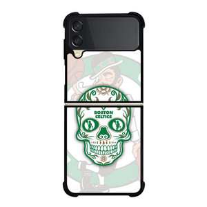 BOSTON CELTICS BASKET SKULL Samsung Galaxy Z Flip 3 Case Cover