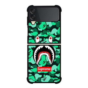 CAMO BATHING APE SUPREME GREEN Samsung Galaxy Z Flip 3 Case Cover