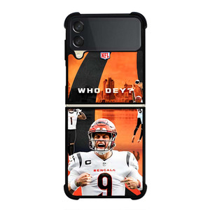 CINCINNATI BENGALS NFL JOE BURROW Samsung Galaxy Z Flip 3 Case Cover CINCINNATI BENGALS NFL JOE BURROW Samsung Galaxy Z Flip 3 Case Cover