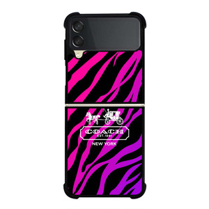 COACH NEW YORK BLACK VIOLET Samsung Galaxy Z Flip 3 Case Cover