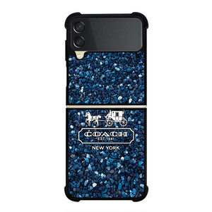 COACH NEW YORK BLUE STONE Samsung Galaxy Z Flip 3 Case Cover