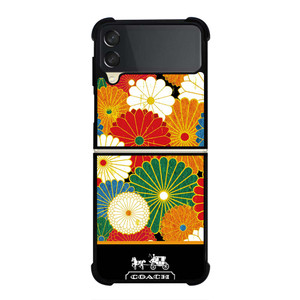 COACH NEW YORK COLORFUL FLORAL LOGO Samsung Galaxy Z Flip 3 Case Cover COACH NEW YORK COLORFUL FLORAL LOGO Samsung Galaxy Z Flip 3 Case Cover