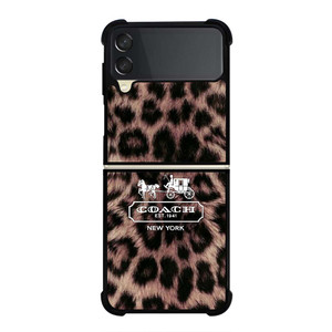 COACH NEW YORK LEOPARD Samsung Galaxy Z Flip 3 Case Cover