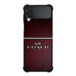 COACH NEW YORK LOGO LEATHER Samsung Galaxy Z Flip 3 Case Cover