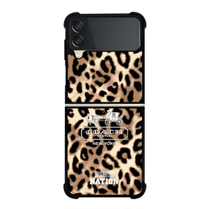 COACH NEW YORK PINK NATION LEPOARD Samsung Galaxy Z Flip 3 Case Cover