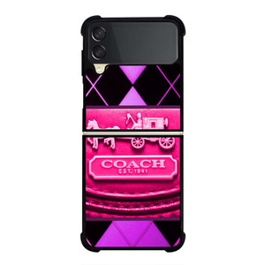COACH NEW YORK PURPLE PINK LOGO Samsung Galaxy Z Flip 3 Case Cover