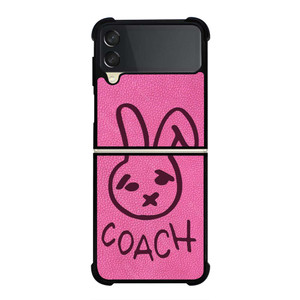 COACH NEW YORK RABBIT LEATHER PINK Samsung Galaxy Z Flip 3 Case Cover