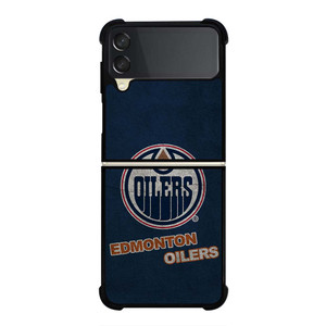 EDMONTON OILERS LOGO BLUE SUEDE Samsung Galaxy Z Flip 3 Case Cover