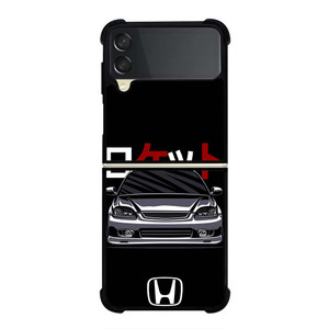HONDA CIVIC RETRO DRAWING Samsung Galaxy Z Flip 3 Case Cover HONDA CIVIC RETRO DRAWING Samsung Galaxy Z Flip 3 Case Cover