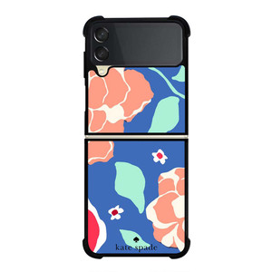 KATE SPADE NEW YORK BLUE FLORAL Samsung Galaxy Z Flip 3 Case Cover KATE SPADE NEW YORK BLUE FLORAL Samsung Galaxy Z Flip 3 Case Cover
