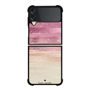 KATE SPADE NEW YORK ROSE GOLD GLITTER Samsung Galaxy Z Flip 3 Case Cover KATE SPADE NEW YORK ROSE GOLD GLITTER Samsung Galaxy Z Flip 3 Case Cover