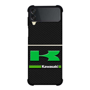 KAWASAKI LOGO CARBOON Samsung Galaxy Z Flip 3 Case Cover KAWASAKI LOGO CARBOON Samsung Galaxy Z Flip 3 Case Cover