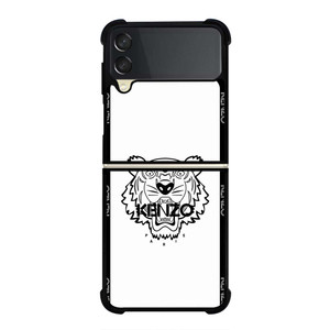 KENZO PARIS BORDERED LOGO WHITE Samsung Galaxy Z Flip 3 Case Cover KENZO PARIS BORDERED LOGO WHITE Samsung Galaxy Z Flip 3 Case Cover
