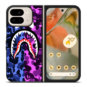 BAPE CAMO LOGO BLUE PURPLE Google Pixel 9 Pro Fold Case Cover