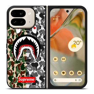 BAPE SHARK SUPREME CAMO 2 Google Pixel 9 Pro Fold Case Cover
