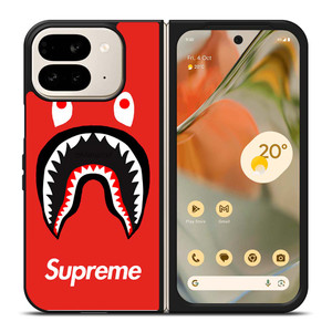 BAPE SHARK SUPREME RED Google Pixel 9 Pro Fold Case Cover