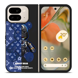 BEAR BRICK KAWS ROBOT BLUE Google Pixel 9 Pro Fold Case Cover BEAR BRICK KAWS ROBOT BLUE Google Pixel 9 Pro Fold Case Cover