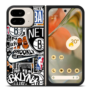 BROOKLYN NETS NBA STICKER BOMB Google Pixel 9 Pro Fold Case Cover