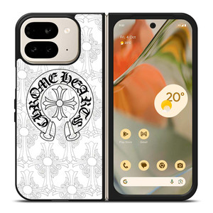 CHROME HEARTS WHITE Google Pixel 9 Pro Fold Case Cover