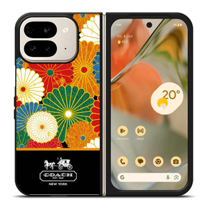 COACH NEW YORK COLORFUL FLORAL LOGO Google Pixel 9 Pro Fold Case Cover