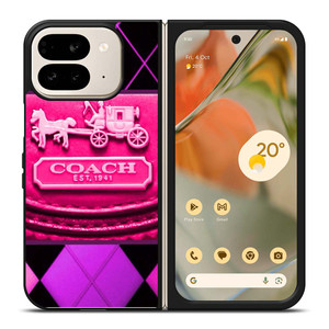 COACH NEW YORK PURPLE PINK LOGO Google Pixel 9 Pro Fold Case Cover