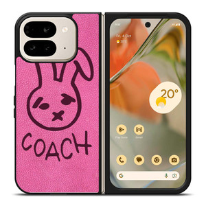 COACH NEW YORK RABBIT LEATHER PINK Google Pixel 9 Pro Fold Case Cover COACH NEW YORK RABBIT LEATHER PINK Google Pixel 9 Pro Fold Case Cover