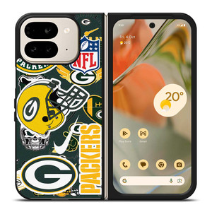 GREEN BAY PACKERS NFL STICKER BOMB Google Pixel 9 Pro Fold Case Cover