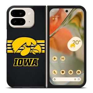 IOWA HAWKEYES STRIPE LOGO Google Pixel 9 Pro Fold Case Cover