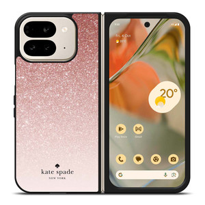 KATE SPADE NEW YORK ROSE WHITE GLITTER Google Pixel 9 Pro Fold Case Cover
