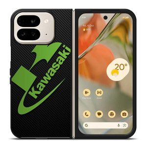 KAWASAKI MOTOR LOGO CARBON Google Pixel 9 Pro Fold Case Cover