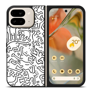 KEITH HARING BLACK WHITE Google Pixel 9 Pro Fold Case Cover