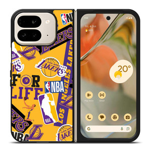 LA LOS ANGELES LAKERS STICKER BOMB Google Pixel 9 Pro Fold Case Cover